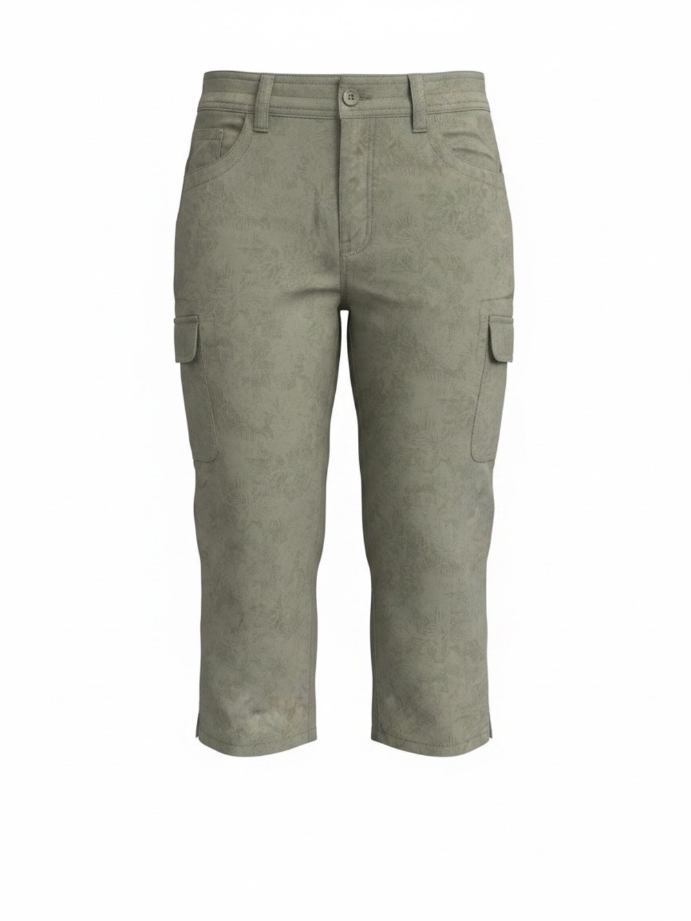 Eddie Bauer Sightscape Horizon Capri Cargo Pant with floral print in sage green